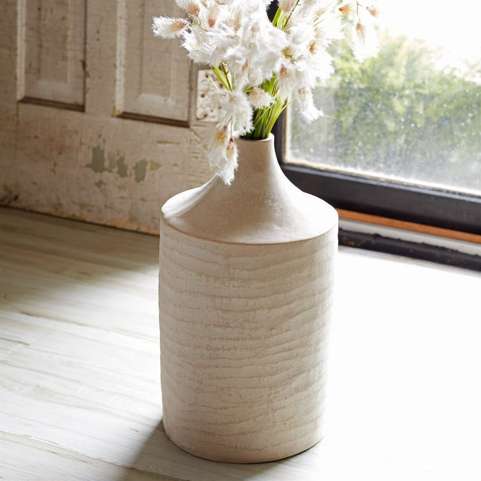 Melrose International Recycled Paper Chalk Vase 18"H, Beige