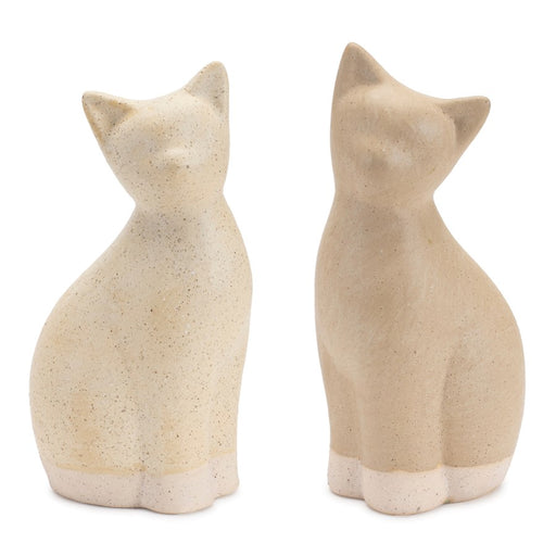 Melrose International Ceramic Cat Decor, Set of 2, Beige - 92420DS