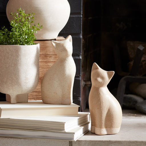 Melrose International Ceramic Cat Decor, Set of 2, Beige