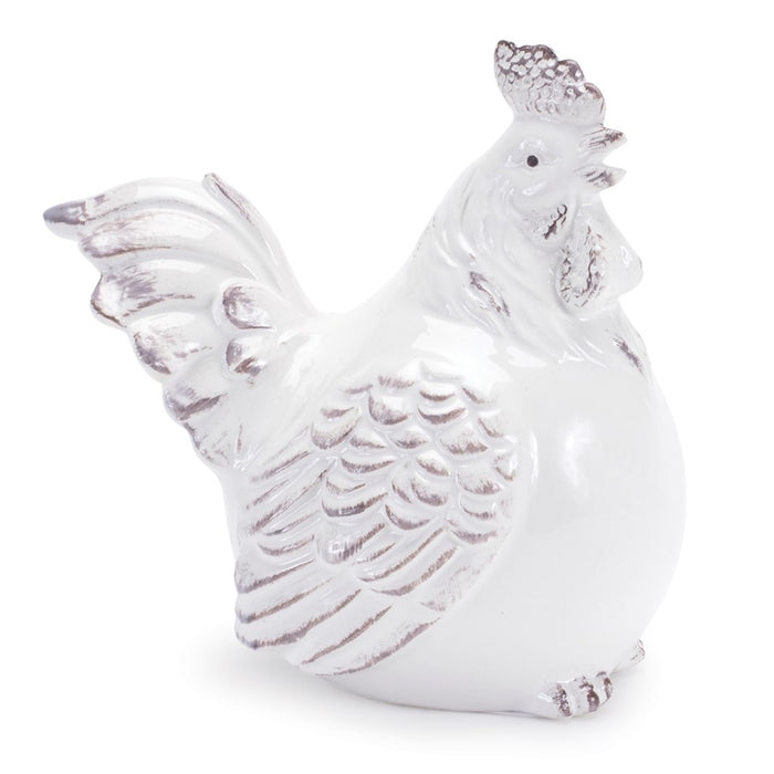 Melrose International Ceramic Chicken Decor, Set of 6, White/Beige