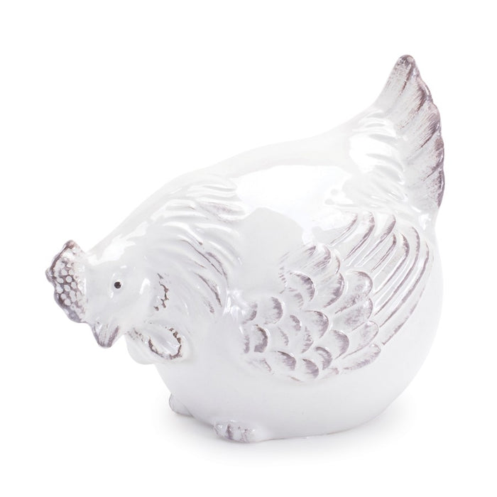 Melrose International Ceramic Chicken Decor, Set of 6, White/Beige
