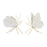 Melrose Leaf Butterfly Shelf Sitter (Set of 2), White/Gold - 92441DS