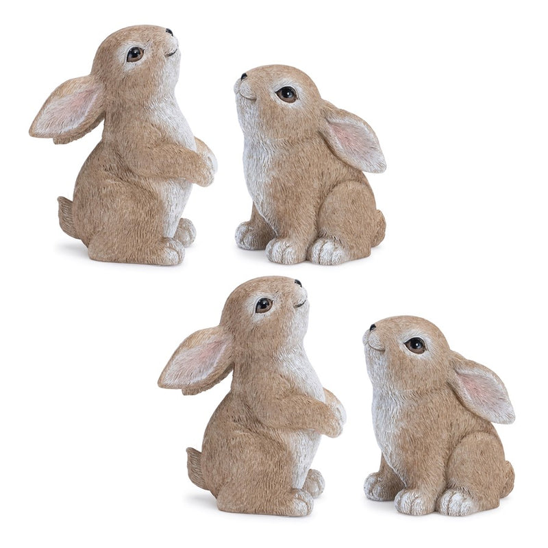 Melrose Woodland Bunny Figurine (Set of 4), Beige/White
