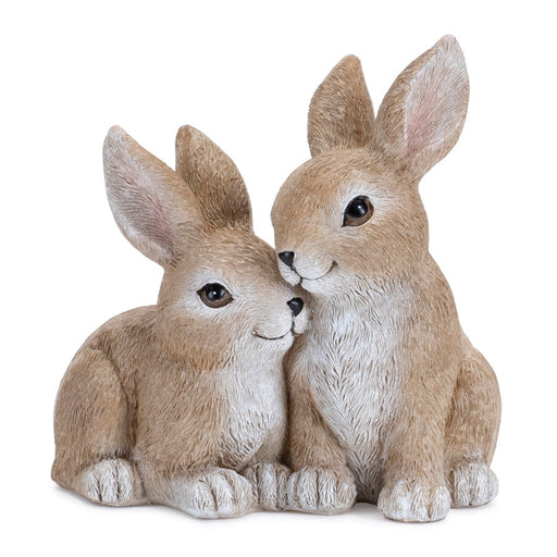 Melrose International Woodland Bunny Couple Figurine, Set of 2, Beige - 92443DS