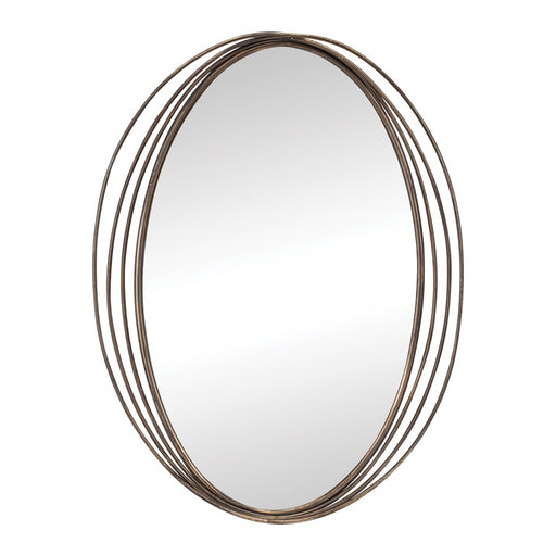 Melrose International Modern Oval Wall Mirror 30"H, Brown - 92446DS