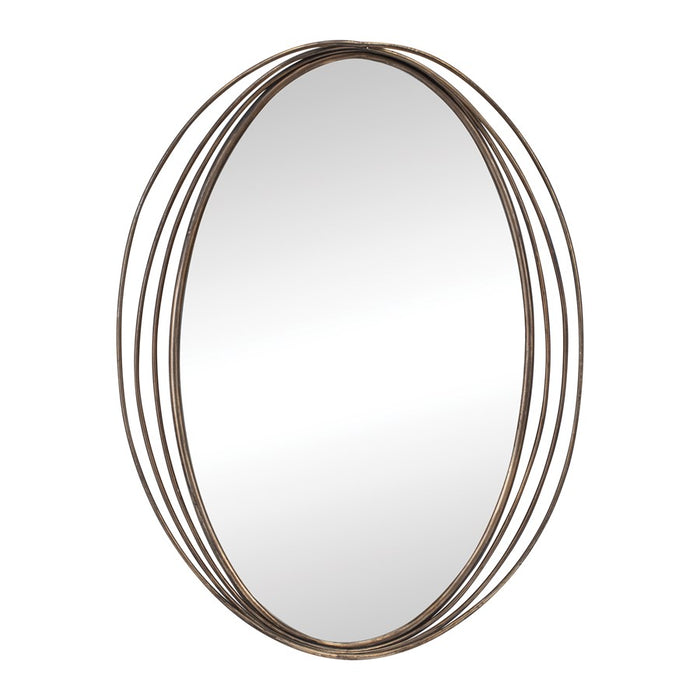 Melrose International Modern Oval Wall Mirror 30"H, Brown - 92446DS