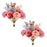 Melrose Mixed Zinnia Floral Bouquet (Set of 2), Purple/Pink/Green