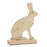 Melrose Modern Metal Bunny/Wood Base, Set of 2, Gold/Brown