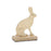 Melrose Modern Metal Bunny/Wood Base, Set of 2, Gold/Brown