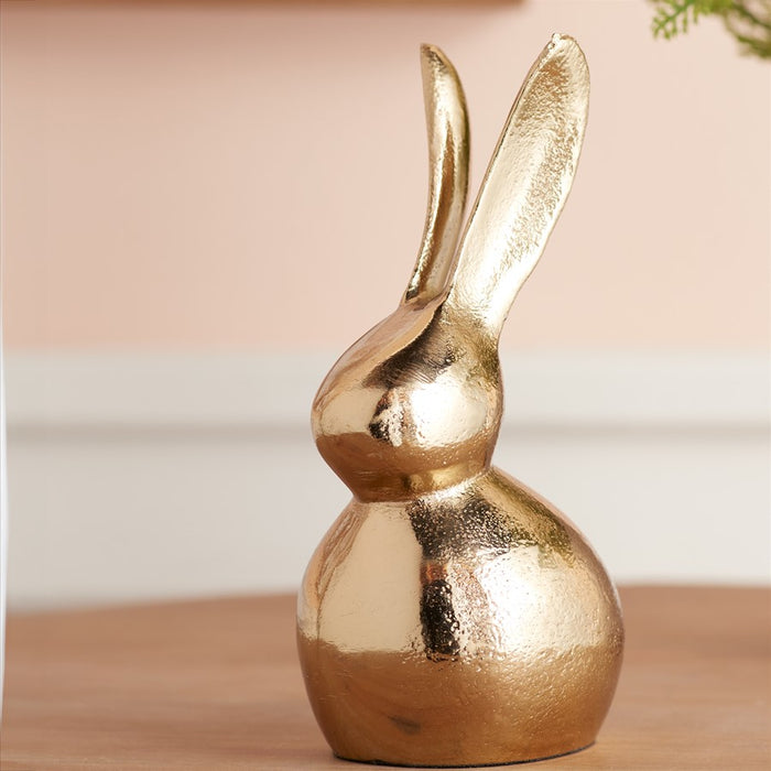Melrose Modern Metal Bunny Decor (Set of 2), Gold