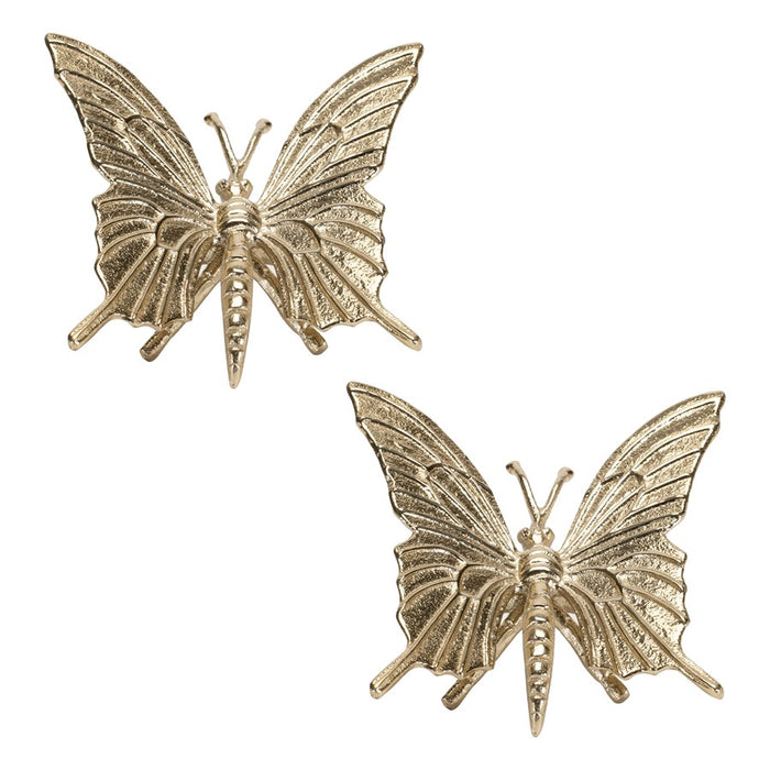 Melrose International Modern Metal Butterfly Decor, Set of 2, Gold