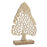 Melrose Modern Metal Leaf Tree on Wood Base, Set of 2, Gold