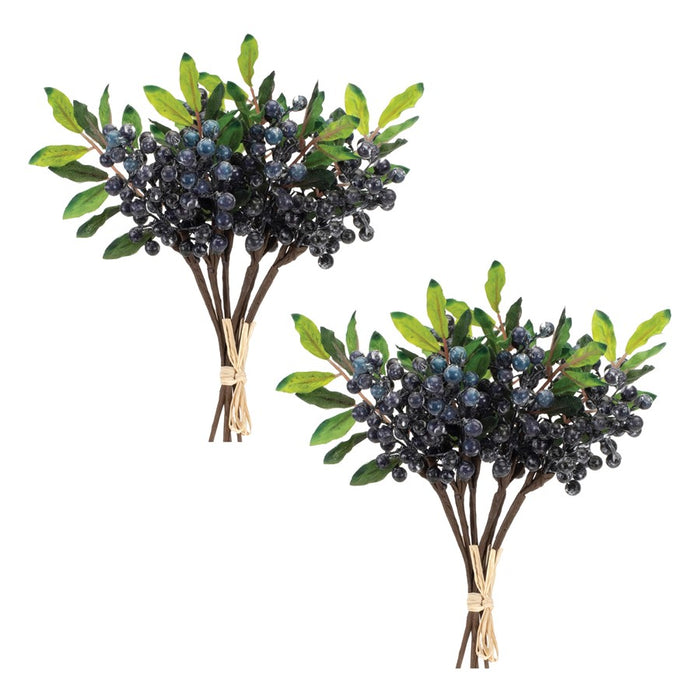 Melrose International Berry Foliage Bundle, Set of 2, Blue/Green