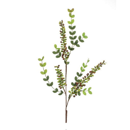 Melrose Variegated Red Berry Foliage Spray, Set of 6, Red/Green - 92519DS