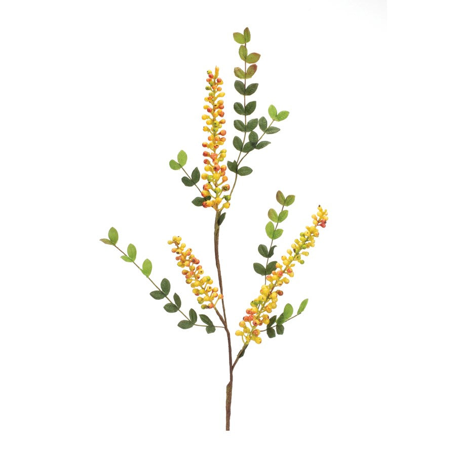 Melrose Yellow Berry Foliage Spray, Set of 6, Yellow/Green - 92521DS