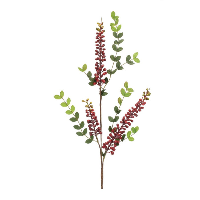 Melrose Int. Burgandy Berry Foliage Spray, Set of 6, Red/Green - 92523DS