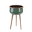 Melrose International Metal Planter/Wood Legs 24"H, Green - 92552DS