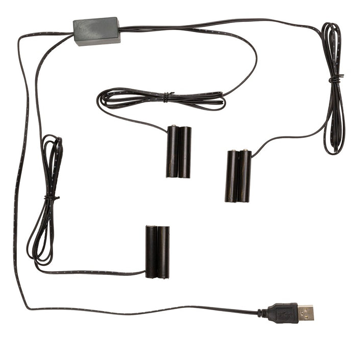 Melrose No Batteries 2AA Replacement/3 to 1 Connector, Set of 2, Black - 92593DS