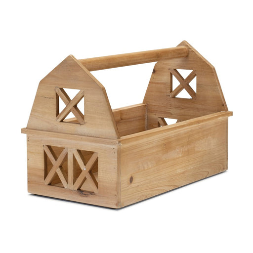 Melrose International Wood Barn Caddy Tray 15"L, Brown - 92604DS