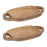 Melrose International Pine Wood Tray/Handles 17.5"L, Brown