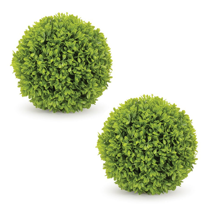 Melrose International Boxwood Foliage Orb, Set of 2, Green
