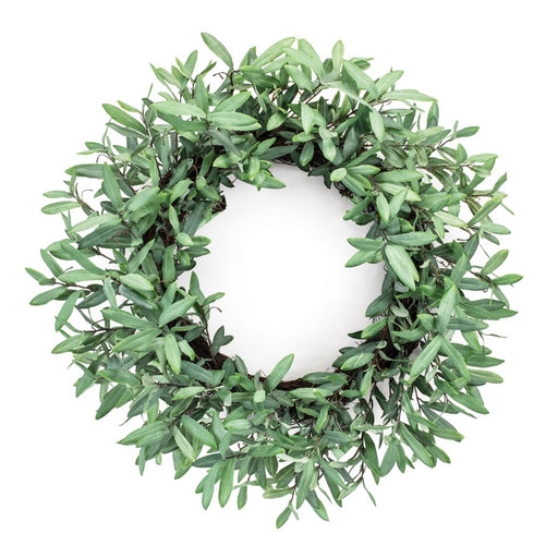 Melrose Olive Leaf Foliage Wreath 29"D, Green/Brown - 92656DS