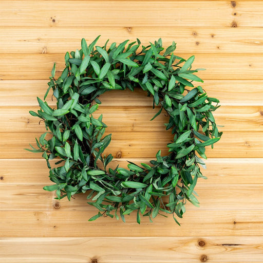 Melrose International Olive Leaf Foliage Wreath 29"D, Green/Brown