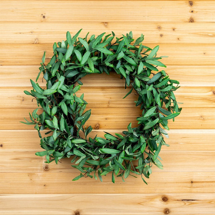 Melrose International Olive Leaf Foliage Wreath 29"D, Green/Brown