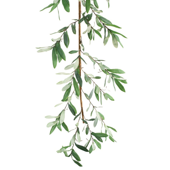 Melrose International Olive Leaf Foliage Garland 5.5'L, Green/Brown - 92657DS
