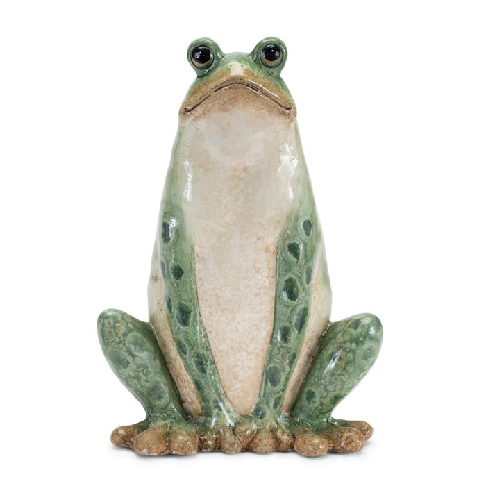 Melrose International Ceramic Garden Frog Statue, Set of 2, Green - 92694DS