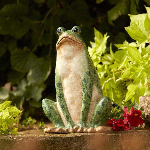 Melrose International Ceramic Garden Frog Statue, Set of 2, Green
