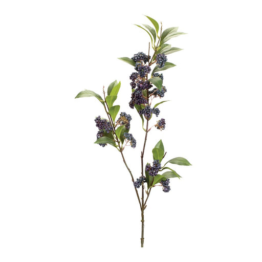 Melrose Int. Mini Berry Foliage Branch, Set of 2, Purple/Green - 92705DS