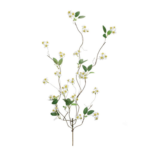 Melrose Mini Floral Twig Branch (Set of 6), White/Green - 92717DS