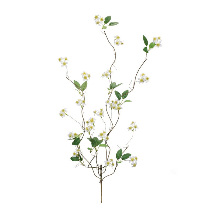 Melrose Mini Floral Twig Branch (Set of 6), White/Green - 92717DS