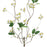 Melrose Mini Floral Twig Branch (Set of 6), White/Green