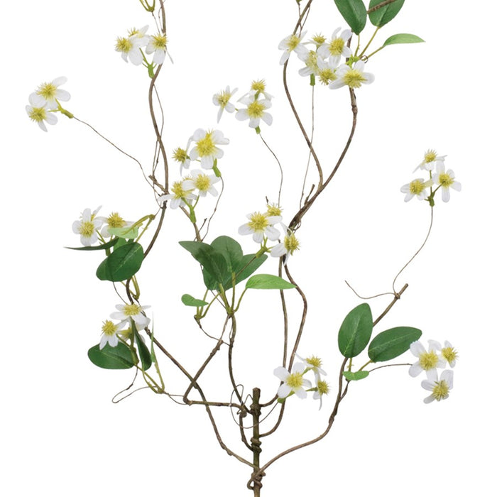 Melrose Mini Floral Twig Branch (Set of 6), White/Green