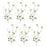 Melrose Mini Floral Twig Branch (Set of 6), White/Green