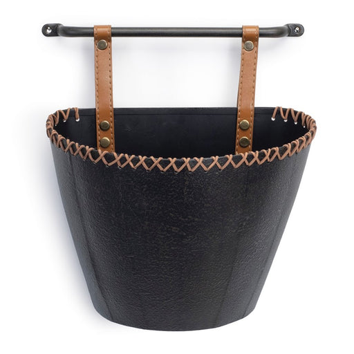 Melrose International Iron Metal Wall Pocket, Set of 2, Black/Brown - 92734DS