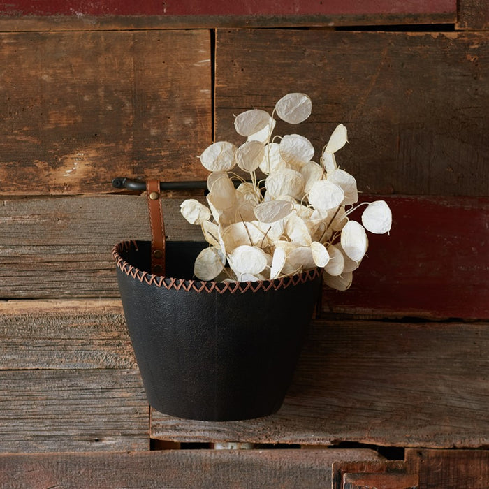 Melrose International Iron Metal Wall Pocket, Set of 2, Black/Brown