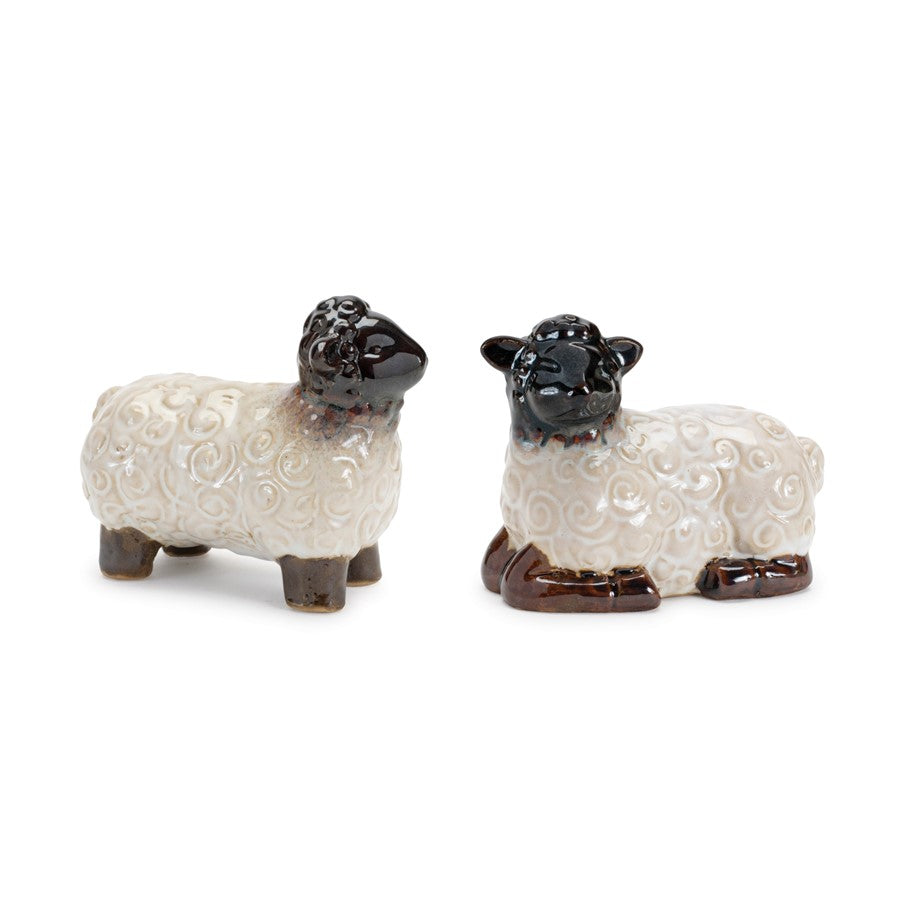 Melrose Mini Sheep Figurine (Set of 6), White/Brown - 92744DS