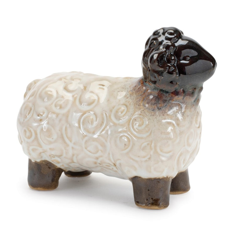 Melrose International Mini Sheep Figurine, Set of 6, White/Brown