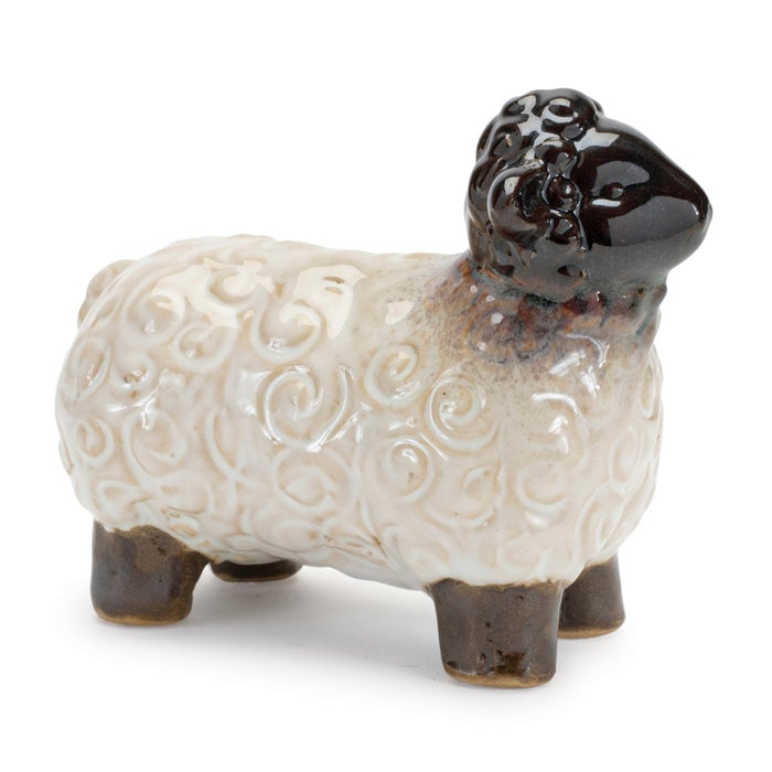 Melrose Mini Sheep Figurine (Set of 6), White/Brown