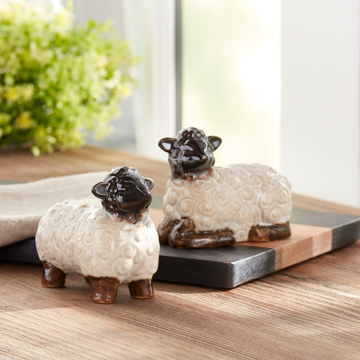 Melrose International Mini Sheep Figurine, Set of 6, White/Brown