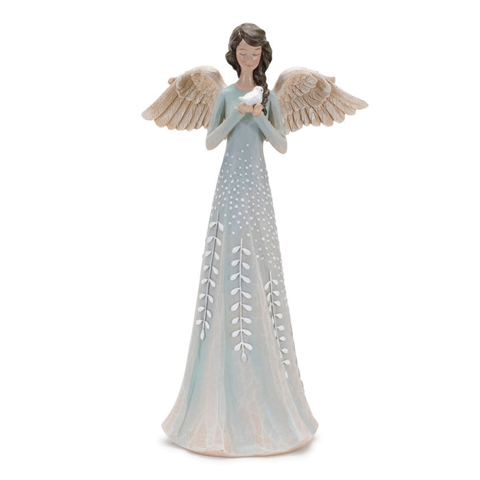 Melrose International Serene Angel Figurine, Set of 2, Blue/White