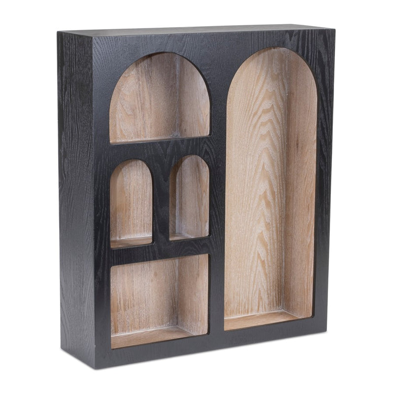 Melrose International Arched Wood Wall Shelf 22"H, Black/Brown - 92774DS