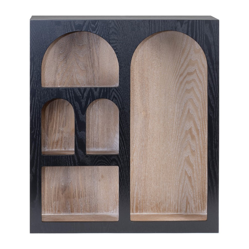 Melrose International Arched Wood Wall Shelf 22"H, Black/Brown