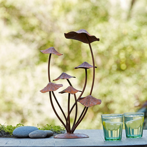 Melrose International Metal Mushroom Garden Accent 17"H, Bronze