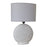Melrose International Notched Ceramic Table Lamp 18"H, White/Grey - 92791DS