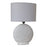 Melrose International Notched Ceramic Table Lamp 26"H, White/Grey - 92792DS