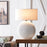 Melrose International Notched Ceramic Table Lamp 26"H, White/Grey